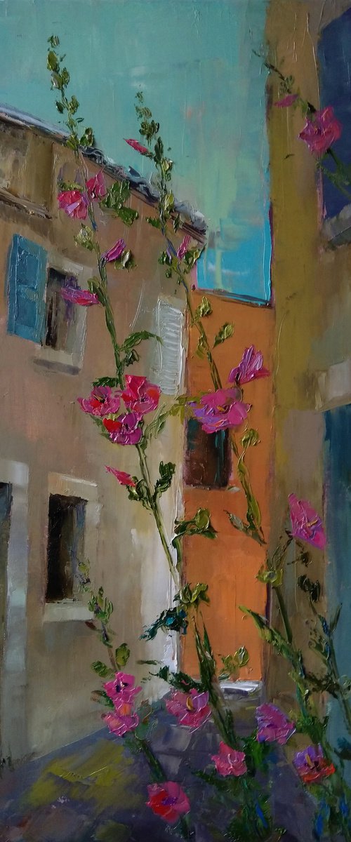 Alley (58x78cm, oil painting, impressionistic, ready to hang) by Kamsar Ohanyan