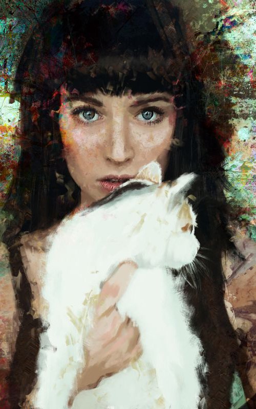 Cat in the wood by Yossi Kotler