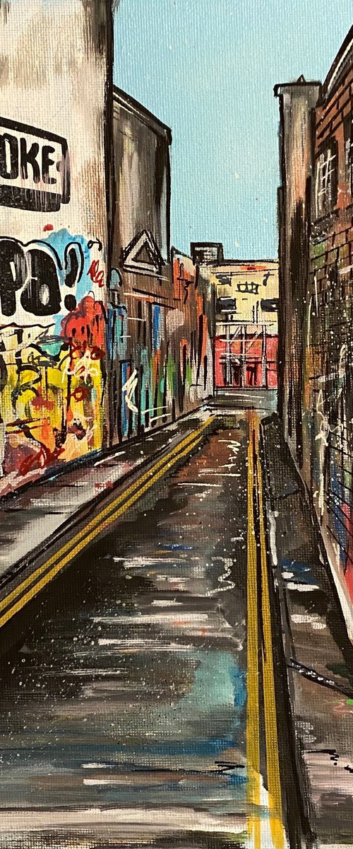 Alleyway (Stokes Croft) - Original on canvas board by John Curtis