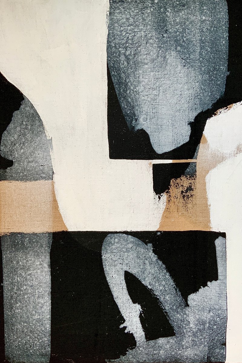 Abstraction No. 3521 -1 black & white by Anita Kaufmann
