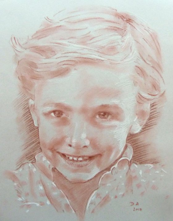 portrait in pencil "sanguine" on request