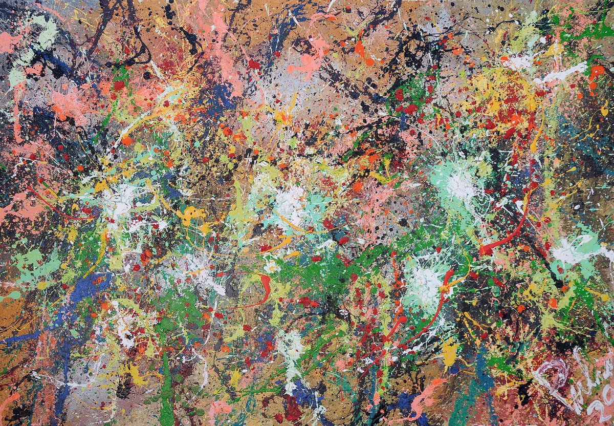 Abstract Acrylic Painting By Antonino Puliafico, 71 X 47, Nuove Gemme, Original Artwork