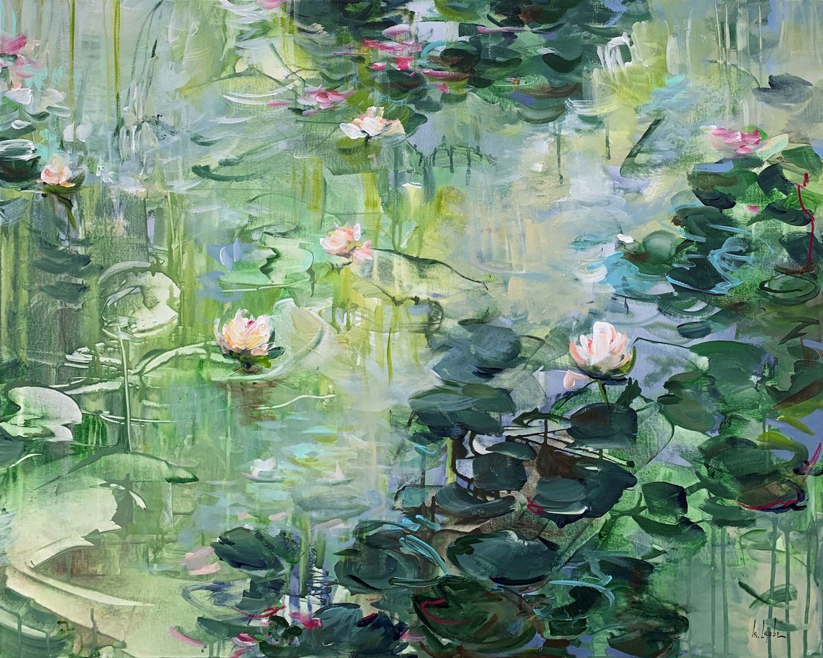 At the green pond by Irina Laube