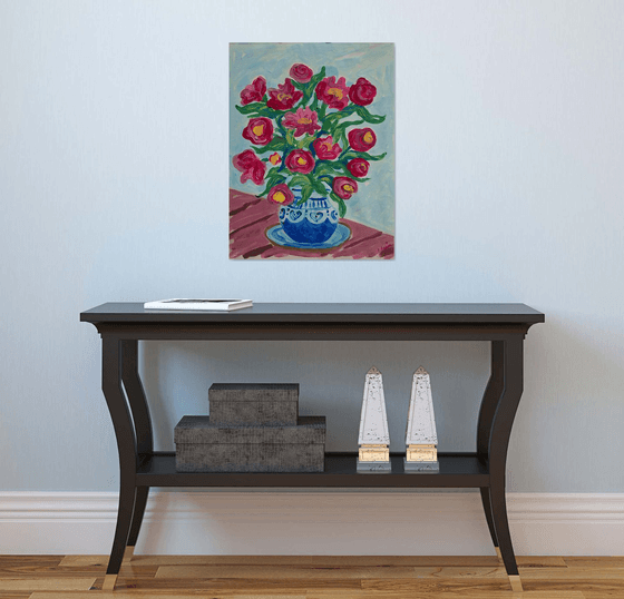 Peonies in a Chinese Vase