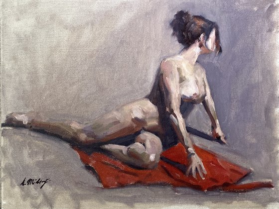 Nude on the red