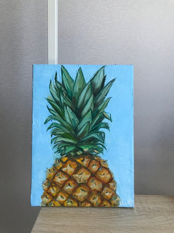 Pineapple oil painting Still life 24x33cm