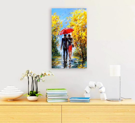 Under the red umbrella