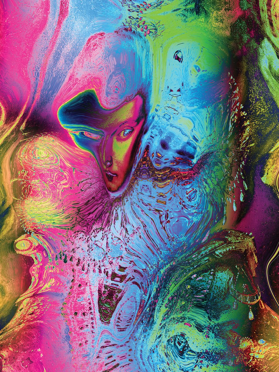 Abstract Portrait Print By Javier Diaz, 60 X 80, Devaneo 2, Original Artwork