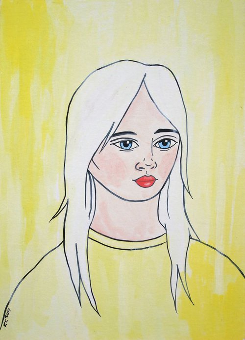Yellow Portrait by Kitty  Cooper
