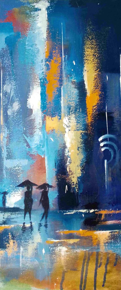 Midnight Rain Reflections by Alex Mensah