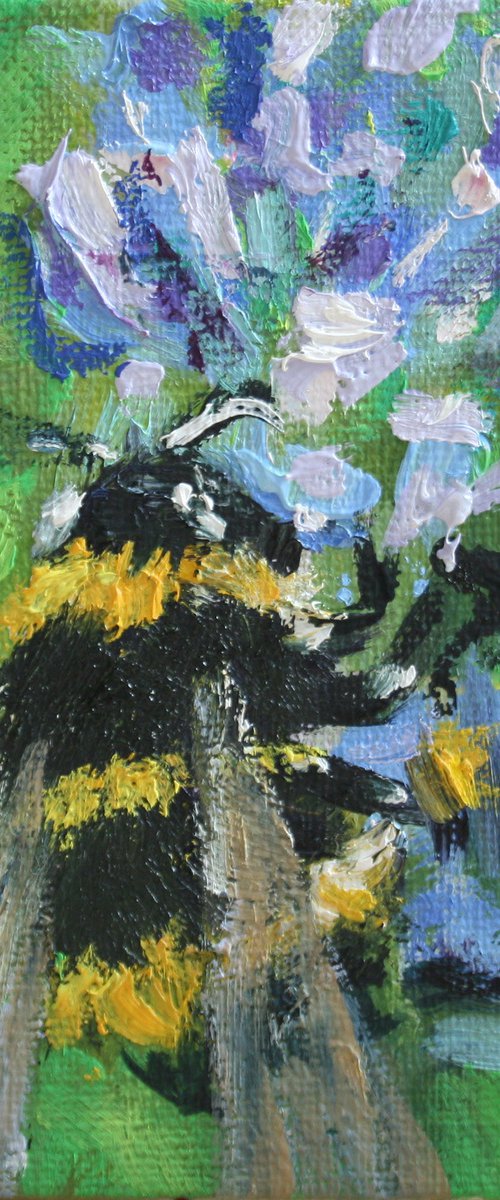 Bumblebee 01  / From my series "Mini Picture" /  ORIGINAL PAINTING by Salana Art Gallery