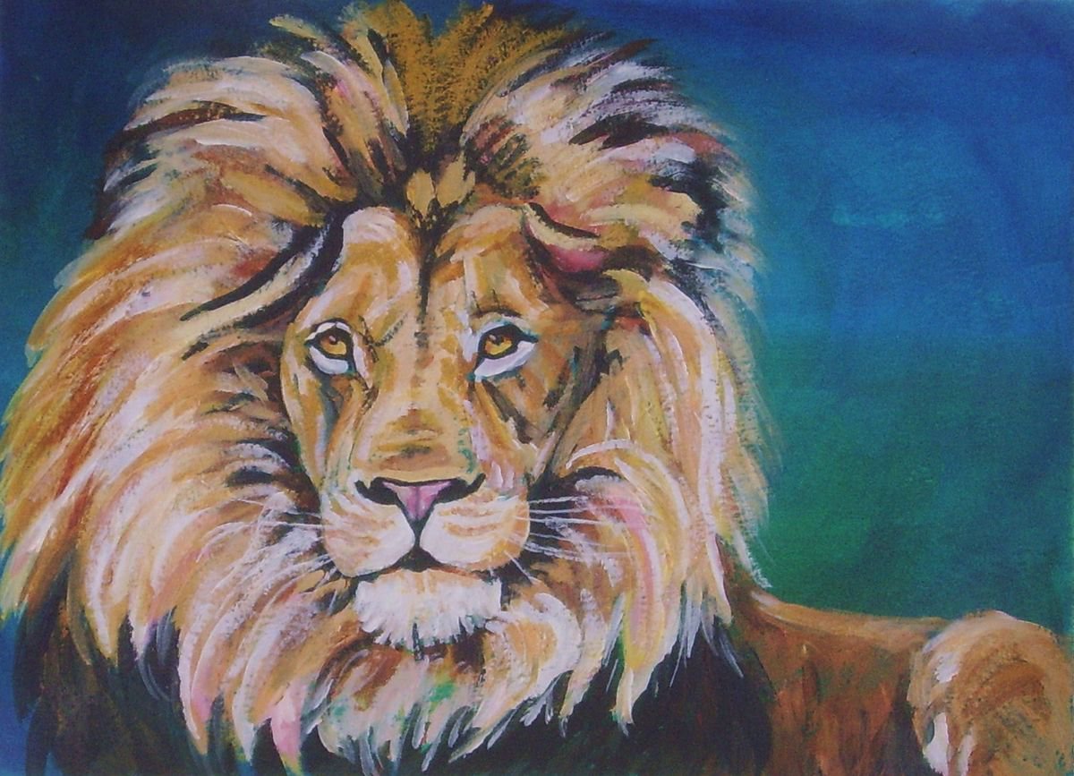 Lion (2017) Acrylic painting by Max Aitken Artfinder