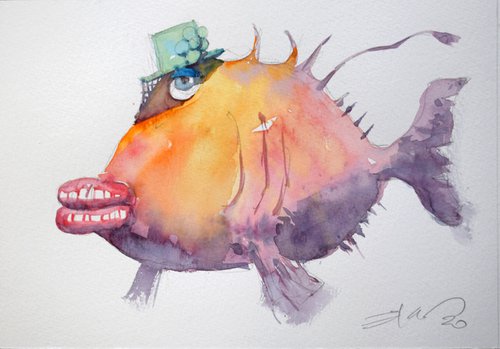 Celeb fish "Lovelace" by Goran Žigolić Watercolors