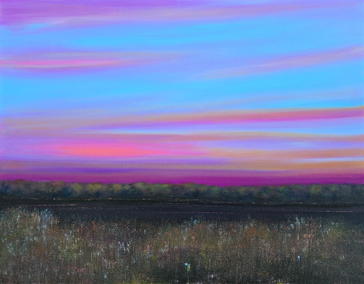 Impressionistic Landscape Oil Painting By Faith Patterson, 28 X 22, Being Still, Original Artwork