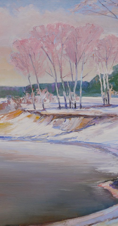 Birch trees by the river by Vyacheslav Onyshchenko