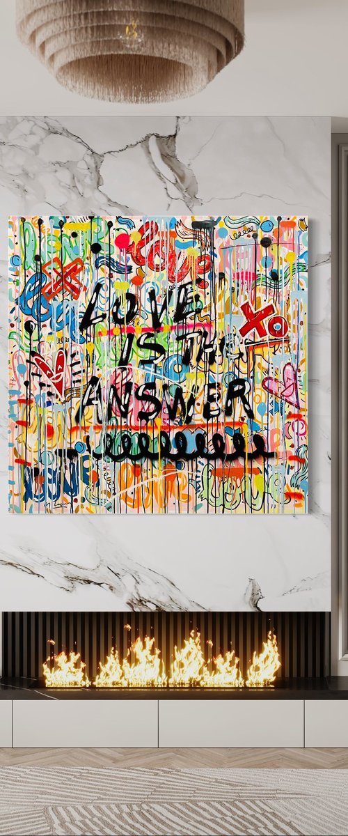 The Answer (140x140cm) by Mercedes Lagunas