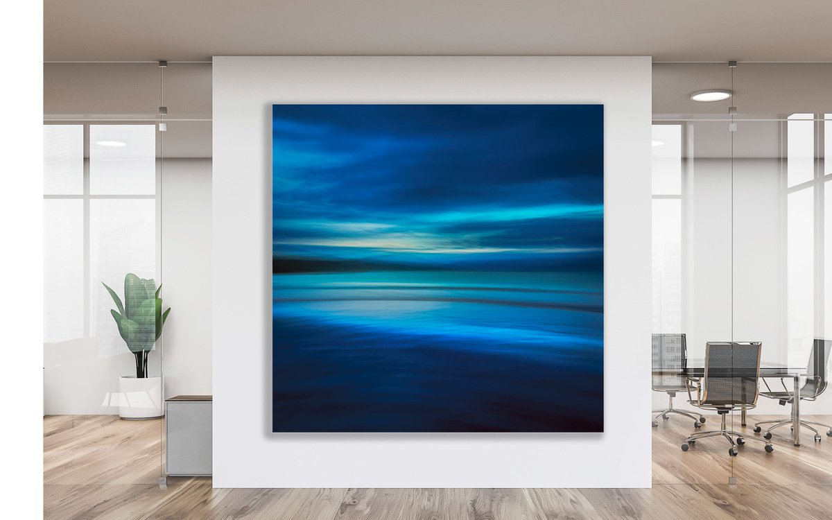 Abstract Landscape Photograph By Lynne Douglas, 60 X 60", Infinitely Blue, Original Artwork