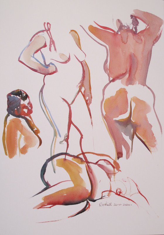 female nude 4 poses