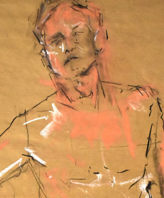 Study of a male Nude - Life Drawing No 409