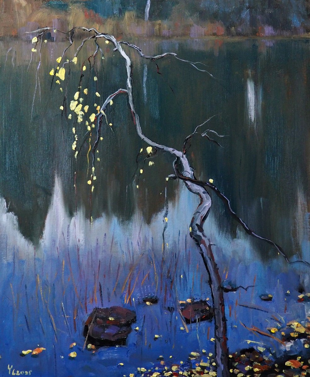 Impressionistic Landscape Oil Painting By Yuanyuan Liu, 21 X 26", Autumn Landscape, Original Artwork