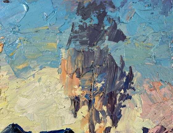 Winter Silence Between Trees and Houses