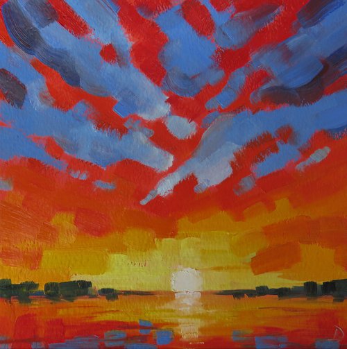 Red sky's reflection by Kerry Lisa Davies