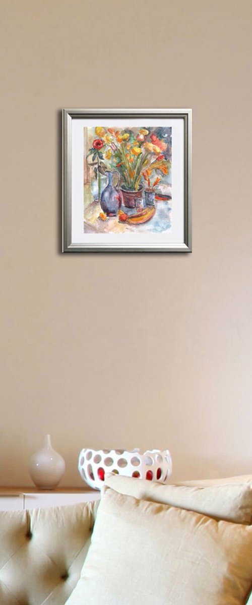 Still life with bananas by Elena Lykhodid