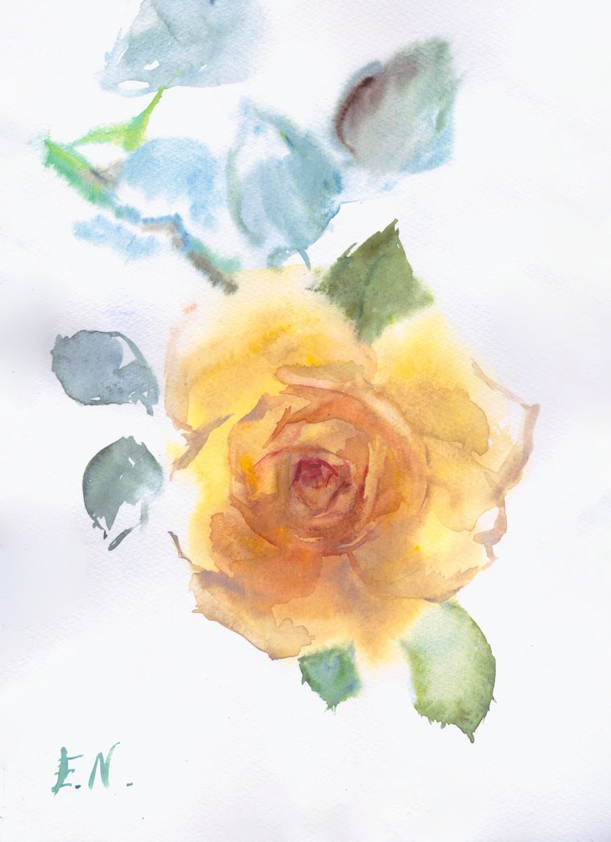Yellow rose by Nina Ezerskaya