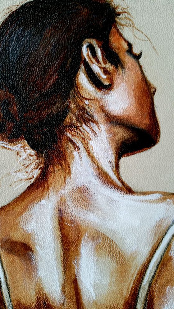 "Ballet  dancer III " Original  acryliic painting on board 22x29x,0.5cm.ready to hang