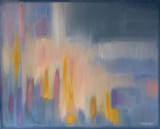 "Glare of the sun". Abstraction original oil painting.