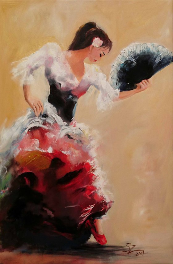 Abanico, flamenco dancer