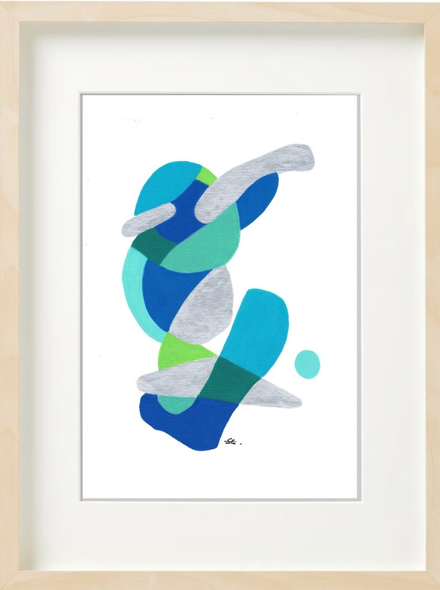 Abstract Acrylic Painting By Carla Sa Fernandes, 13 X 17, Ss79.S1, Original Artwork