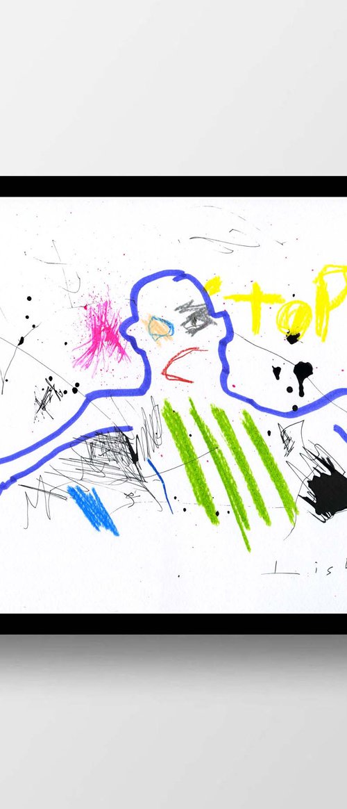 Stop 21x30 cm / 8.26x11.81 inch by V. Lishko