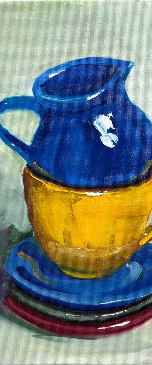 Still life with coffee service by Dmitry Fedorov