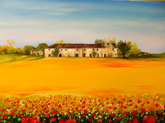 Spring  - original painting -countryside landscape