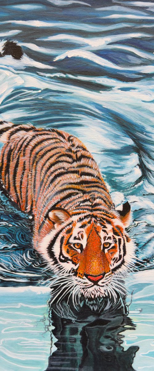 Tiger in the Blue Current by Elena Bogatova
