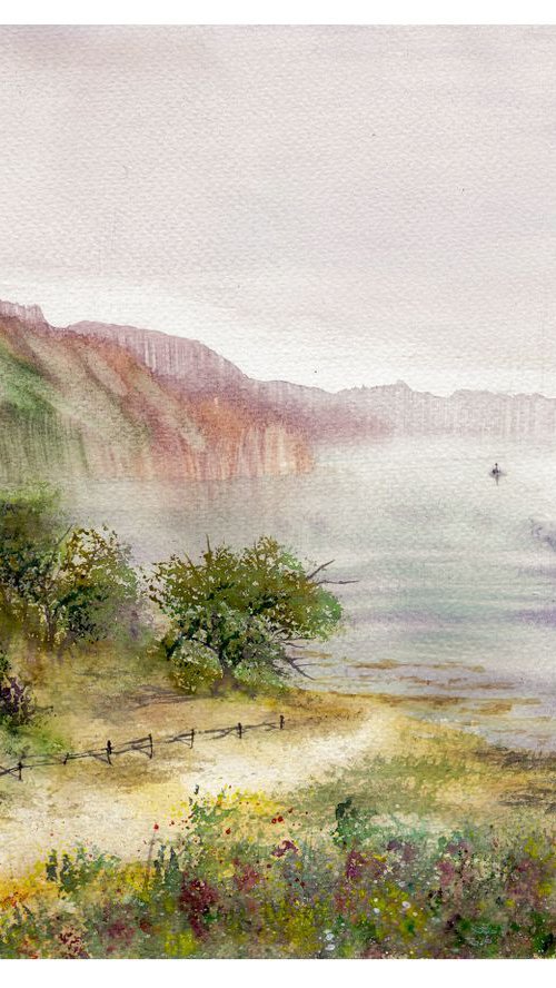Path to the Sea. Watercolou by Yulia Schuster