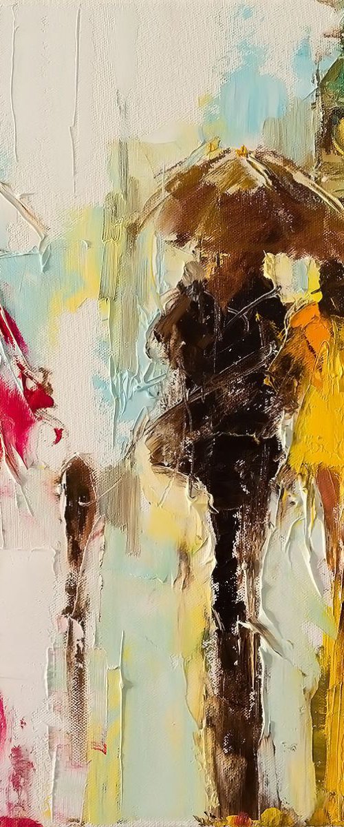 'London lovers in the Rain' by Ewa Czarniecka