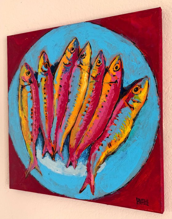 Sardines on Blue