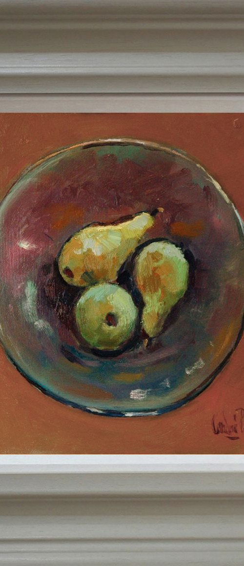 Pears in Glass Bowl by Andre Pallat