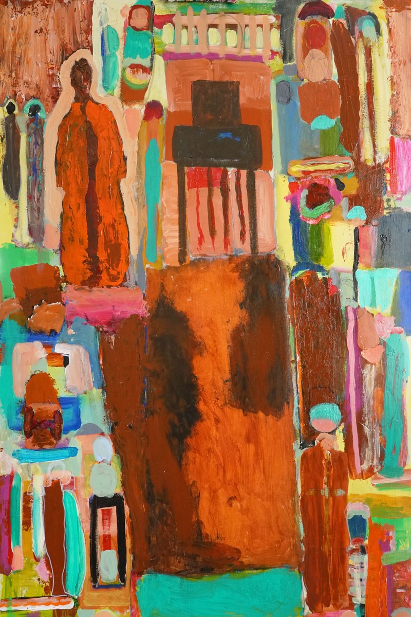 Organic Abstract Acrylic Painting By Geert Lemmers Fpa, 33 X 49, Sacrifice My Bad Habits Opus 5, Original Artwork