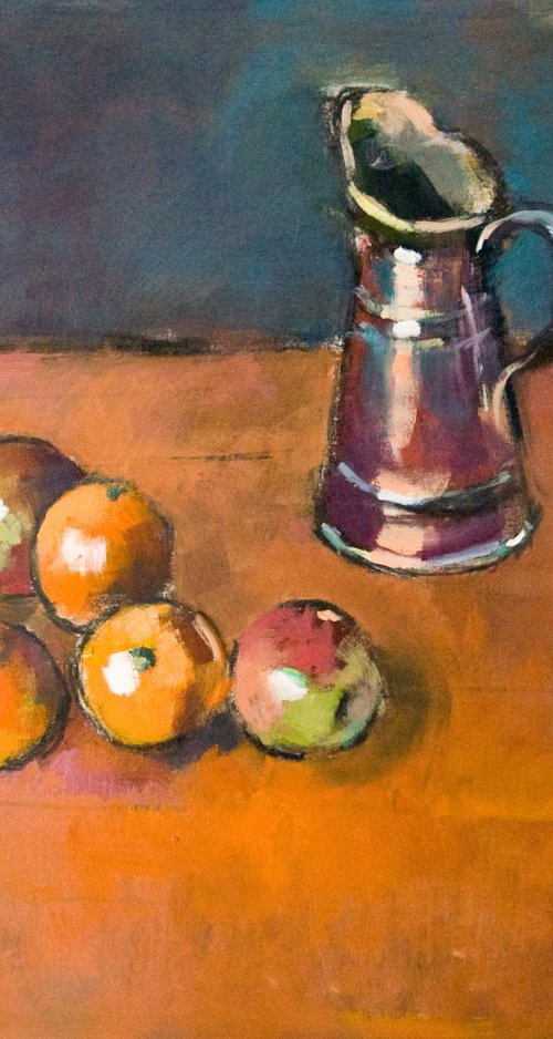 Fruit and Copper Jug by Andre Pallat