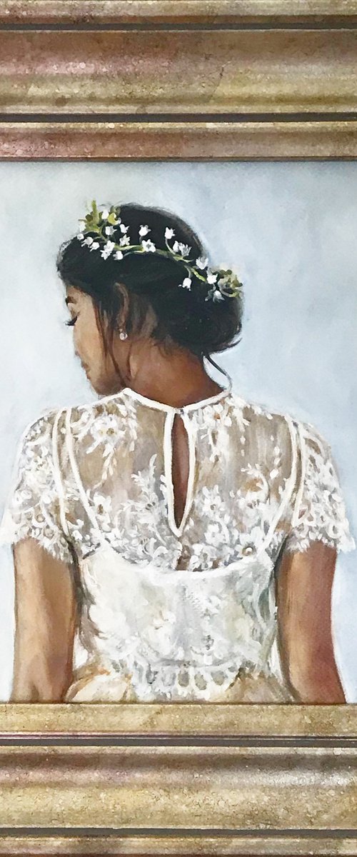 Portrait of a woman "Morning" 20 * 20 cm by Irina Ivlieva