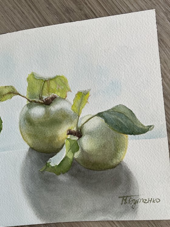 Two green apples