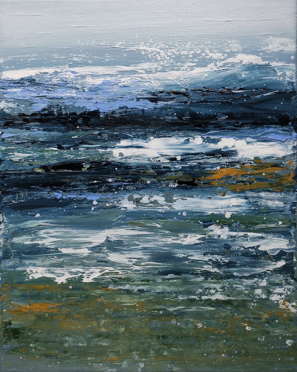 Impressionistic Landscape Oil Painting By Elena Mosurak, 8 X 10, Seascape, Original Artwork