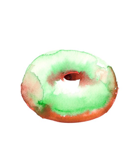 Green donut.