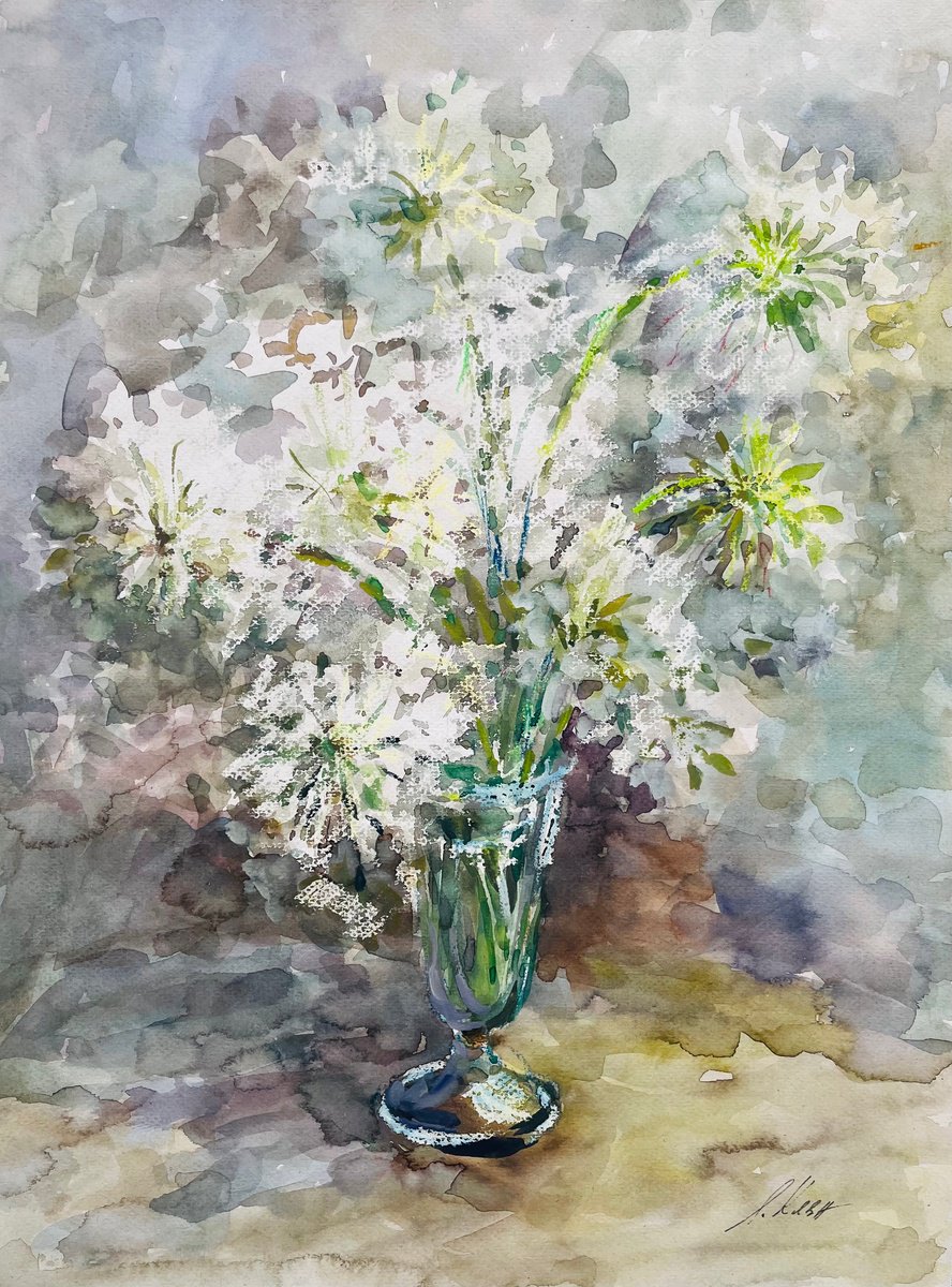 Impressionistic Still Life Watercolour By Elena Klyan, 12 X 16, Spring Bouquet 2023, Original Artwork