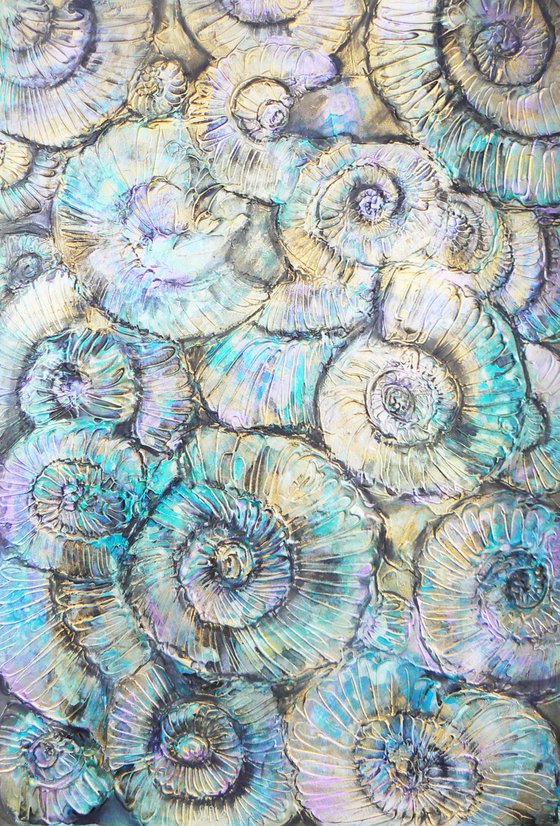 Reserved for customer order - Ammonite (textured artwork of a fossil ammonites) #5