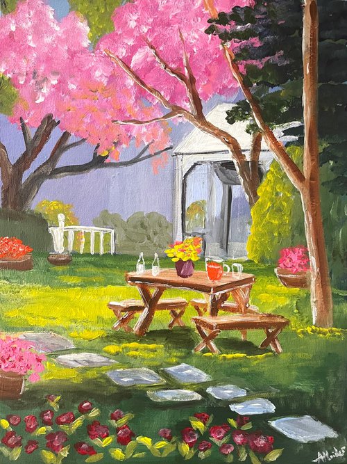 Blossom tree Garden by Aisha Haider