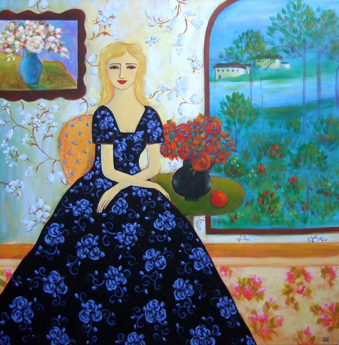Woman with Landscape by Karen Rieger